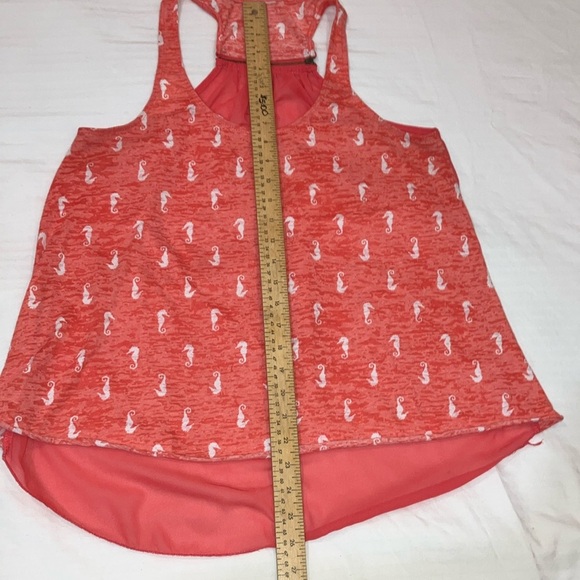 Coral Pink Tank Top with seahorse Print - Picture 9 of 15